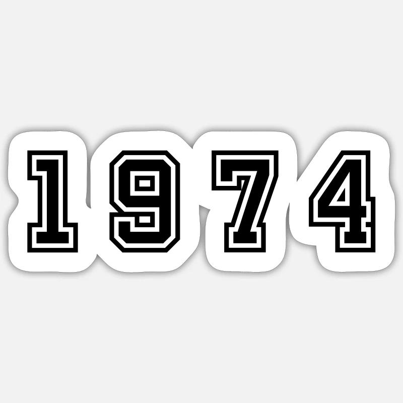Numéro de l’année 1974 - Sticker taille S (10 x 10 cm) - blanc mat