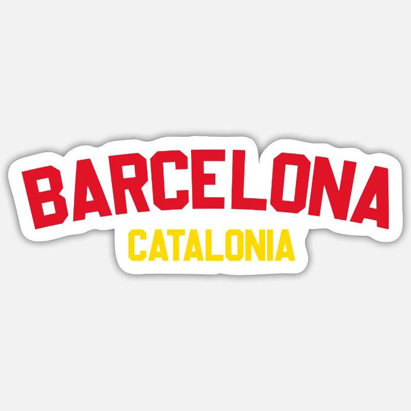 Barcelone - Sticker taille S (10 x 10 cm) - blanc mat