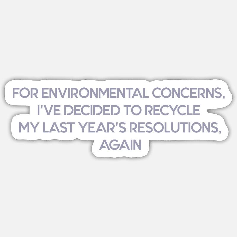 New year's resolutions - Sticker taille S (10 x 10 cm) - blanc mat