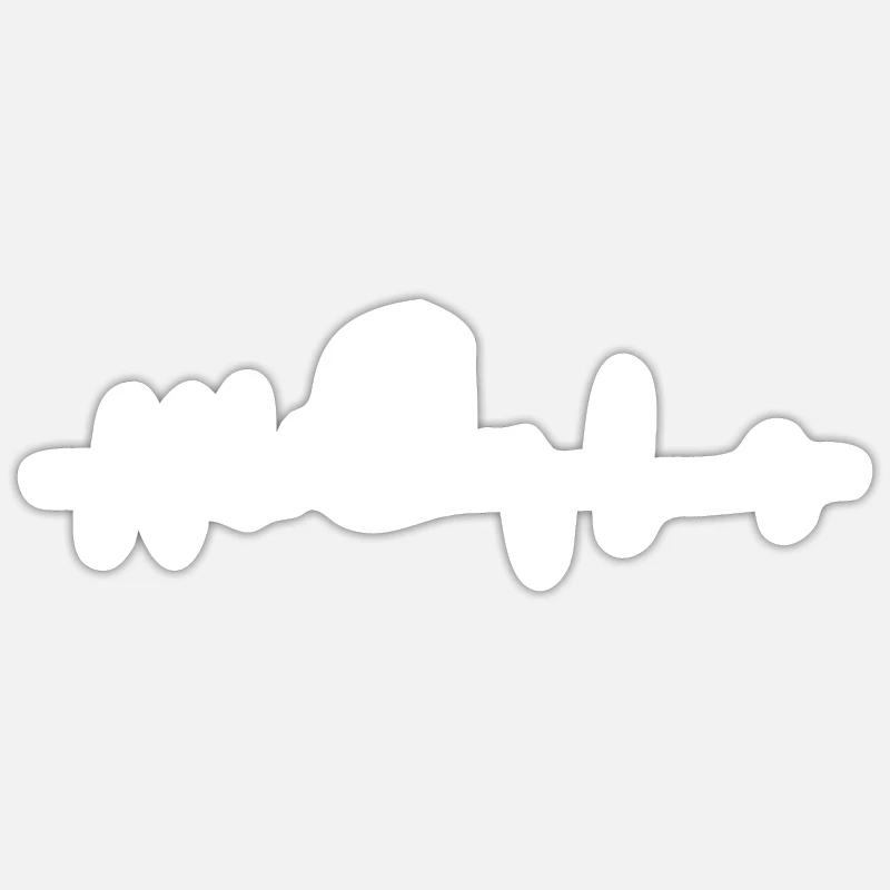 Herzschlag - Bär - (2) - Sticker Größe S (10 x 10 cm) - Mattweiß