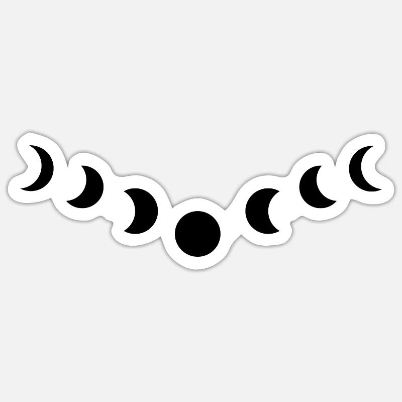 phase de la lune - Sticker taille S (10 x 10 cm) - blanc mat