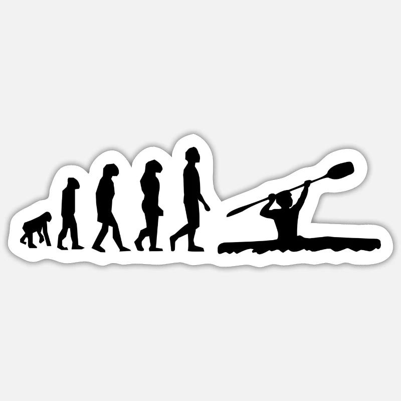 Kayak evolution - Sticker size S (10 x 10 cm) - white matte