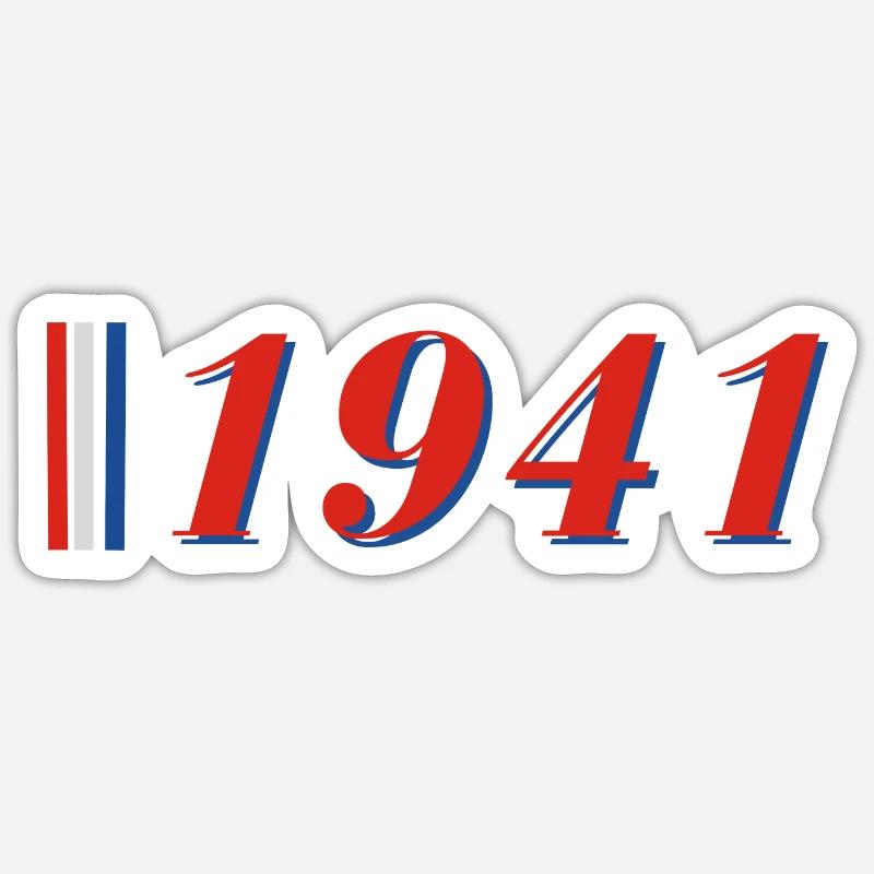 Year 1941 - Sticker size S (10 x 10 cm) - white matte