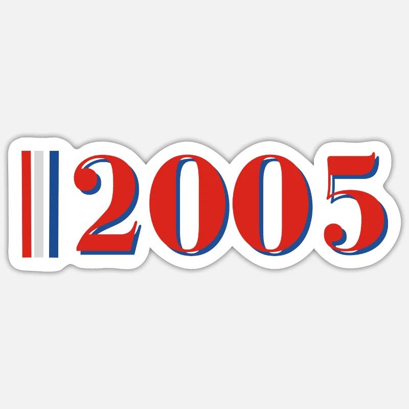 Année 2005 - Sticker taille S (10 x 10 cm) - blanc mat