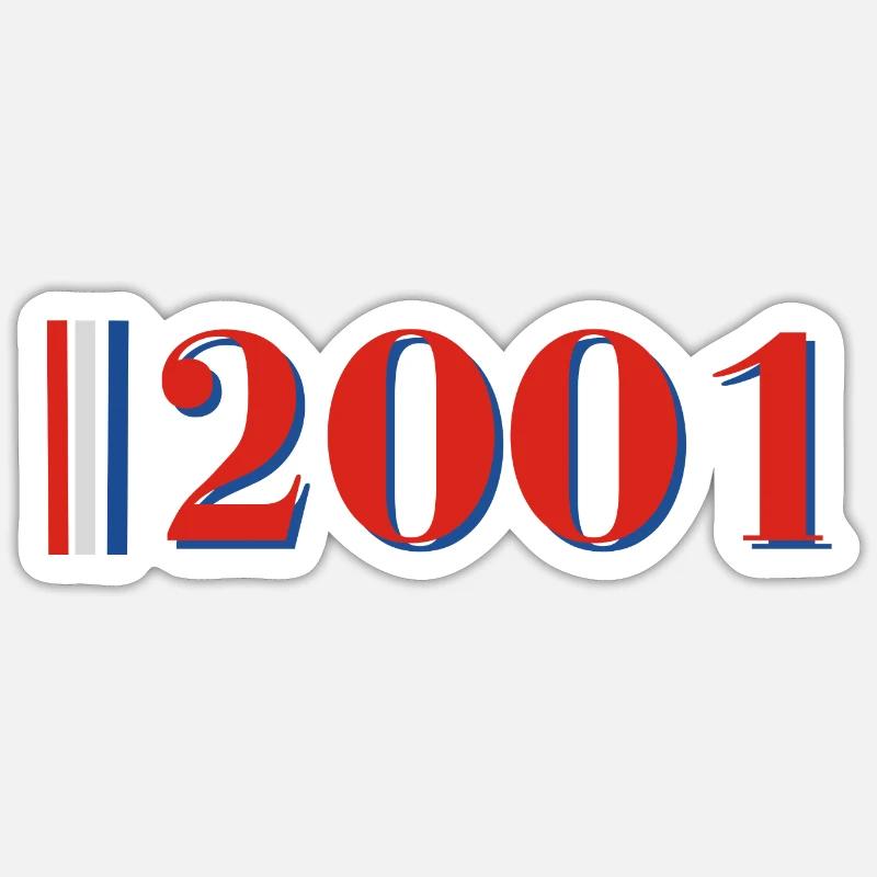 Year 2001 - Sticker size S (10 x 10 cm) - white matte