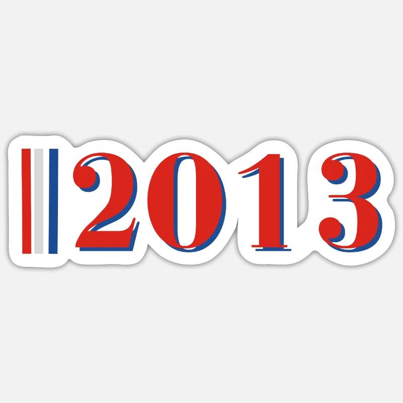 Year 2013 - Sticker size S (10 x 10 cm) - white matte