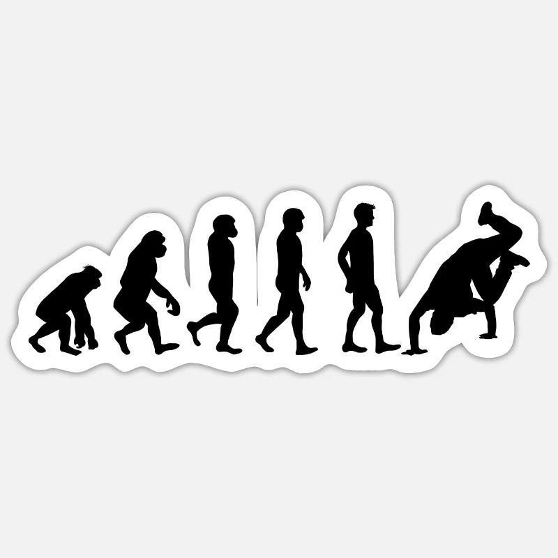 Breakdance Evolution schwarz Sticker Größe S (10 x 10 cm)