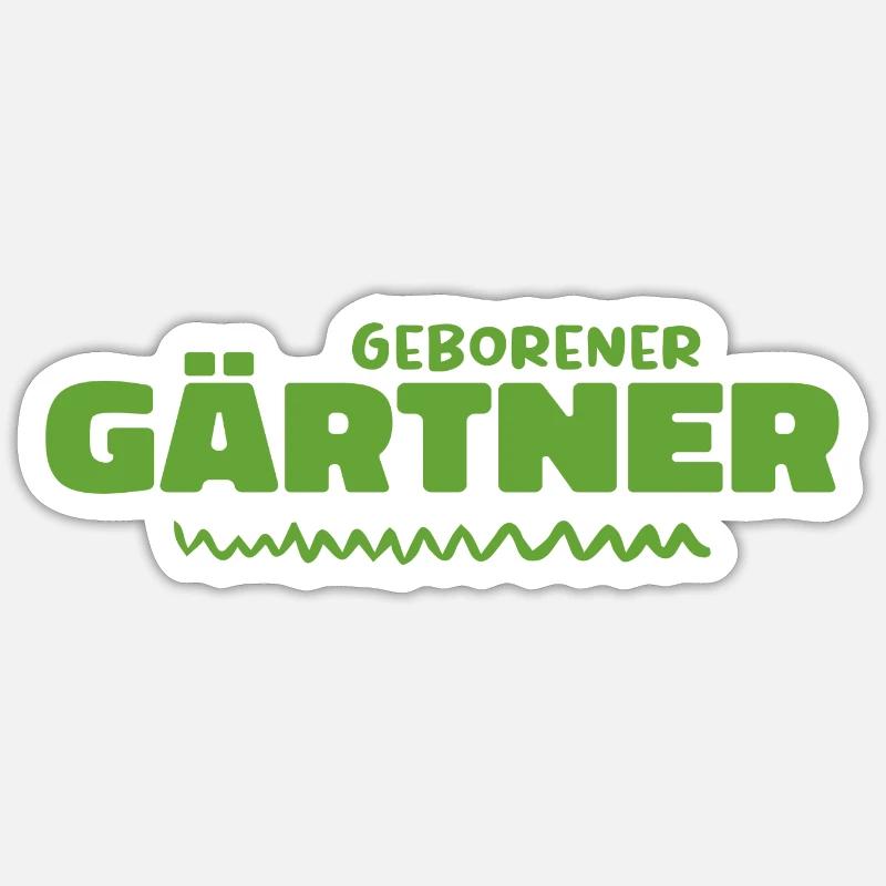 Geborener gärtner - Sticker Größe S (10 x 10 cm) - Mattweiß