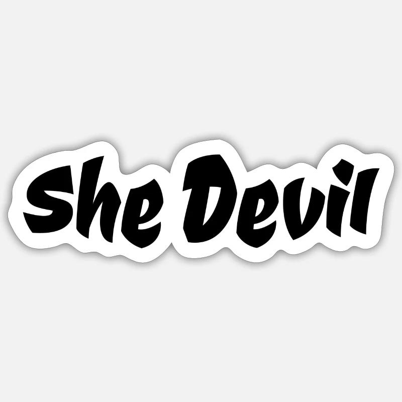 She devil - Sticker Größe S (10 x 10 cm) - Mattweiß