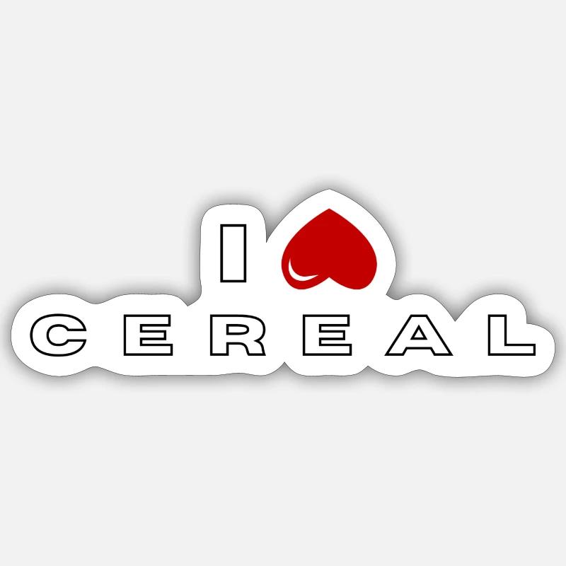 Je déteste les céréales - Sticker taille S (10 x 10 cm) - blanc mat