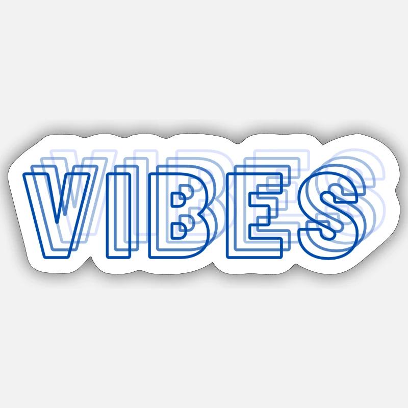 Vibes abstract blue - Sticker size S (10 x 10 cm) - white matte