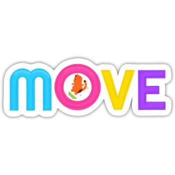 MOVE - Sticker size S (10 x 10 cm) - white matte - Front