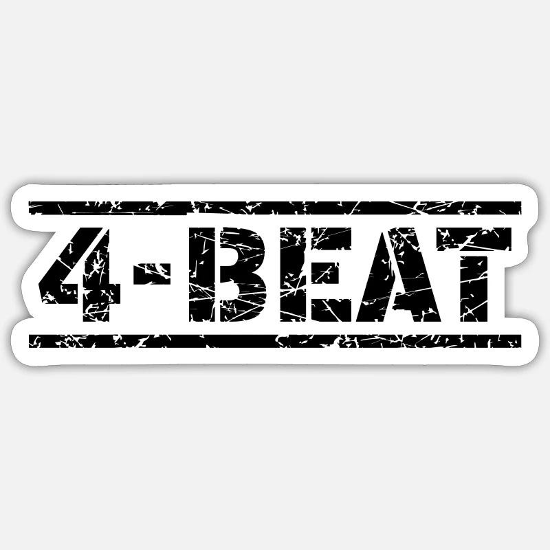 4 Beat - Sticker Größe S (10 x 10 cm) - Mattweiß