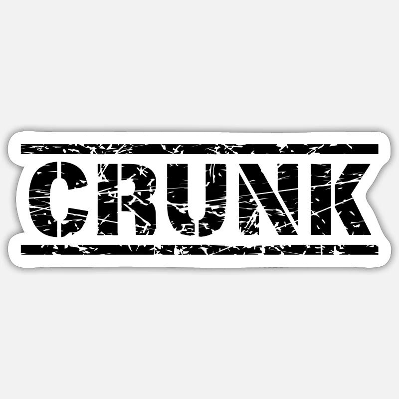 Crunk - Sticker Größe S (10 x 10 cm) - Mattweiß