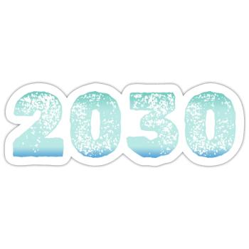Cold 2030 - Sticker size S (10 x 10 cm) - white matte - Front