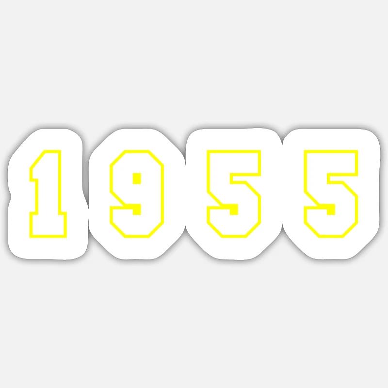 Numéro de l’année 1955 - Sticker taille S (10 x 10 cm) - blanc mat