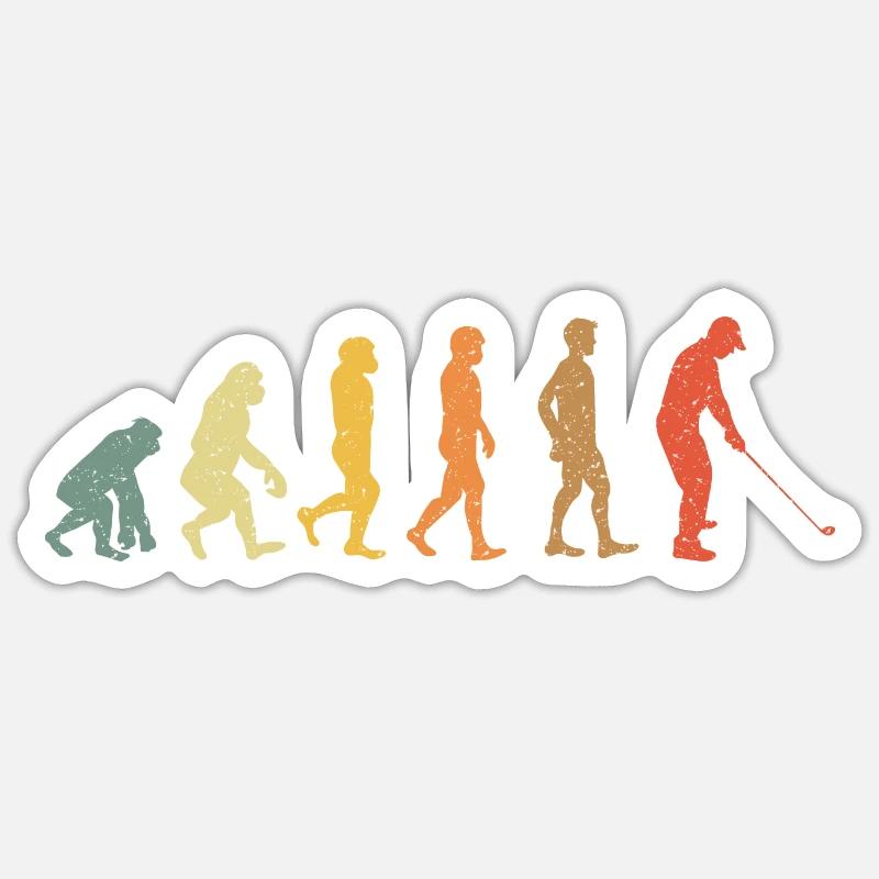 Golf Evolution vitage retro - Sticker Größe S (10 x 10 cm) - Mattweiß