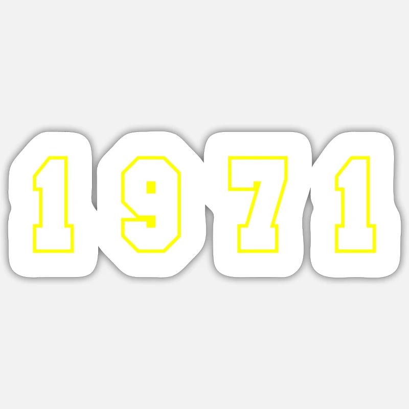 Numéro de l’année 1971 - Sticker taille S (10 x 10 cm) - blanc mat