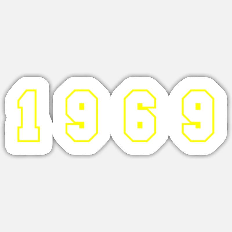 Numéro de l’année 1969 - Sticker taille S (10 x 10 cm) - blanc mat