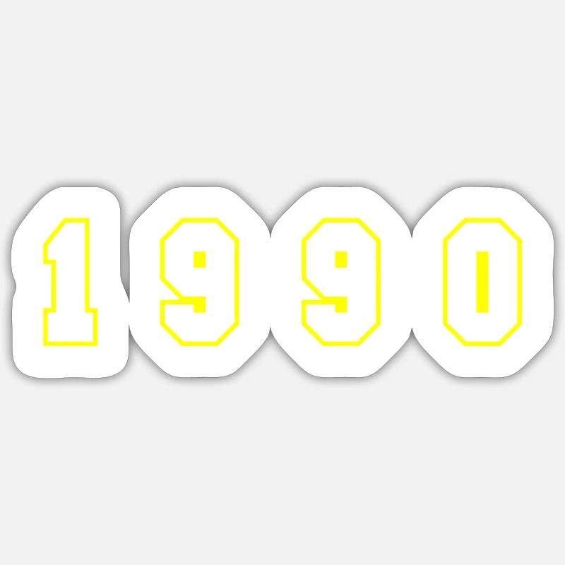 Numéro de l’année 1990 - Sticker taille S (10 x 10 cm) - blanc mat