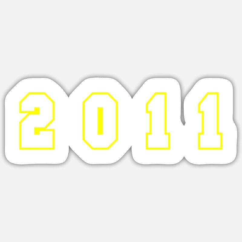 Numéro de l’année 2011 - Sticker taille S (10 x 10 cm) - blanc mat