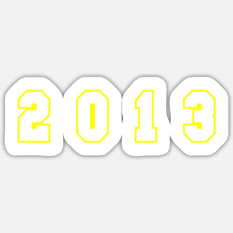 Numéro de l’année 2013 - Sticker taille S (10 x 10 cm) - blanc mat
