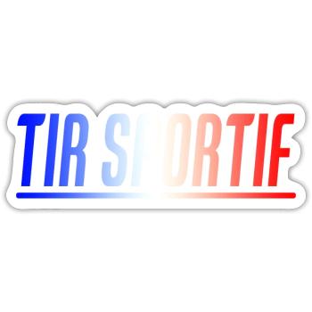 TIR SPORTIF CADEAU SPORT FRANCE - Sticker taille S (10 x 10 cm) - blanc mat - Devant