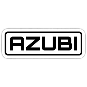 Azubi Tshirt 1 23 - Sticker Größe S (10 x 10 cm) - Mattweiß - Vorne