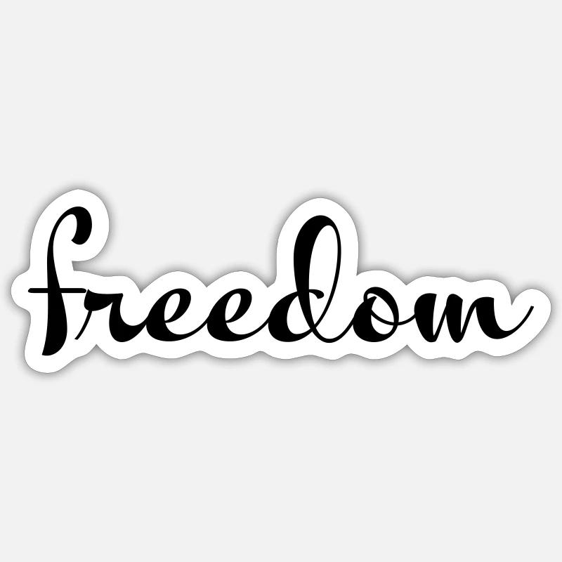 liberté - Sticker taille S (10 x 10 cm) - blanc mat