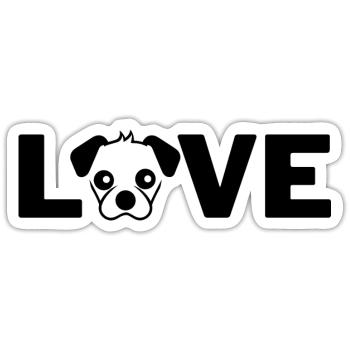 Hundeliebe - Sticker Größe S (10 x 10 cm) - Mattweiß - Vorne