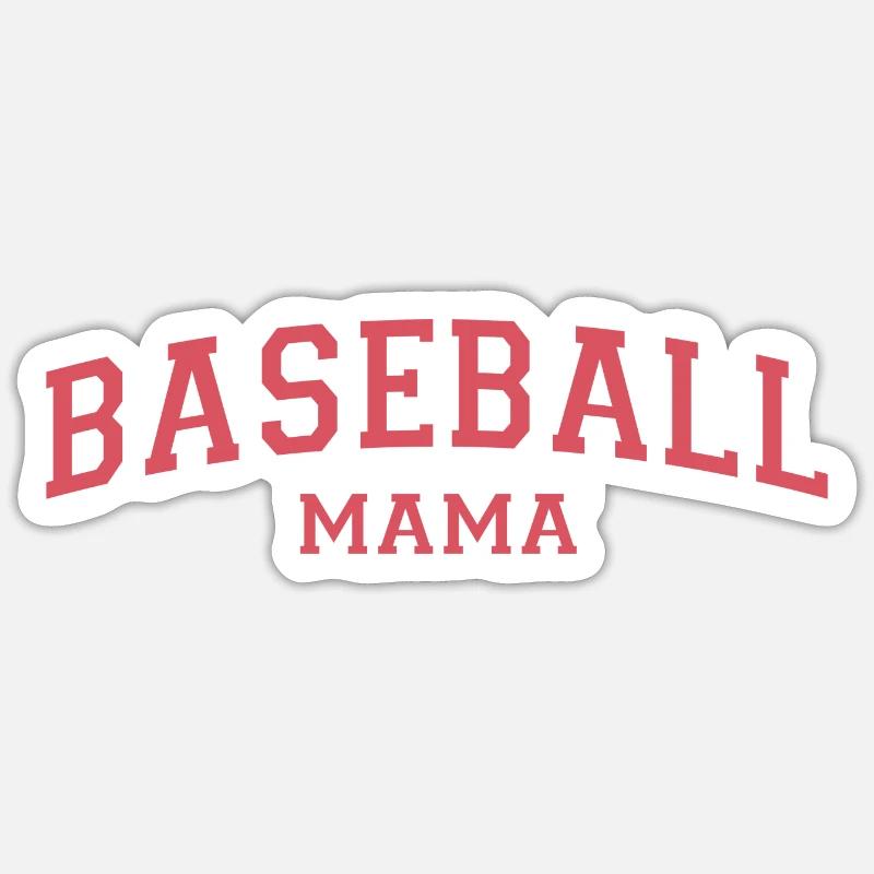 Maman baseball Sticker taille S (10 x 10 cm)