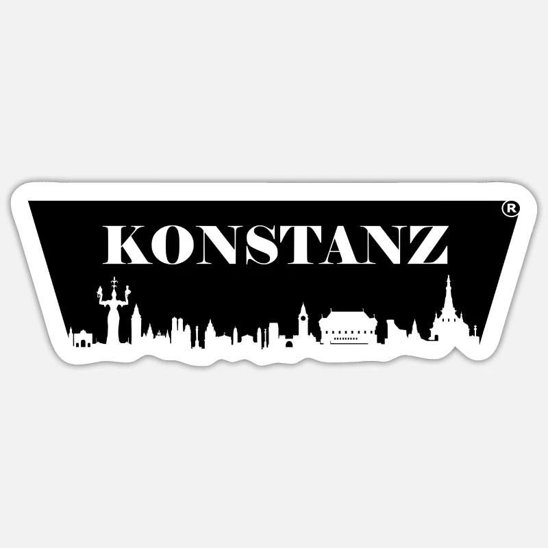 Skyline konstanz - Sticker size S (10 x 10 cm) - white matte