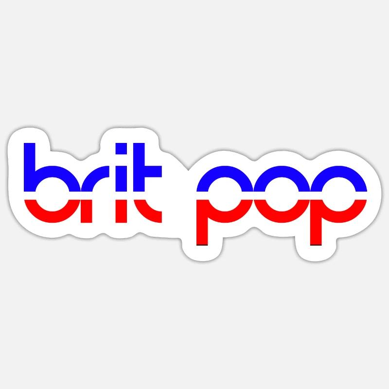BRIT POP - Sticker taille S (10 x 10 cm) - blanc mat