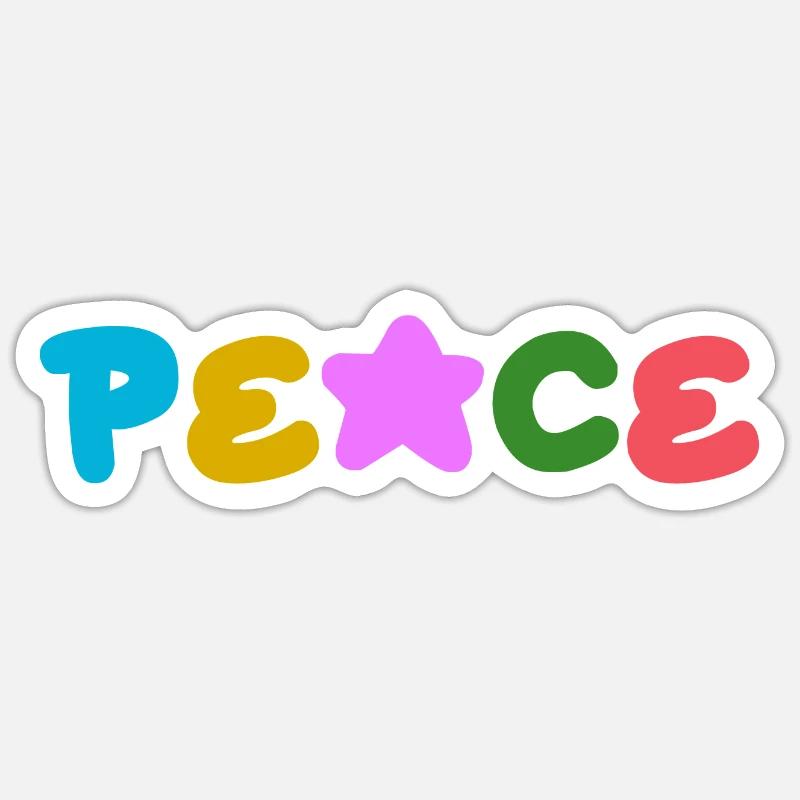 Paix Pensée positive - Sticker taille S (10 x 10 cm) - blanc mat