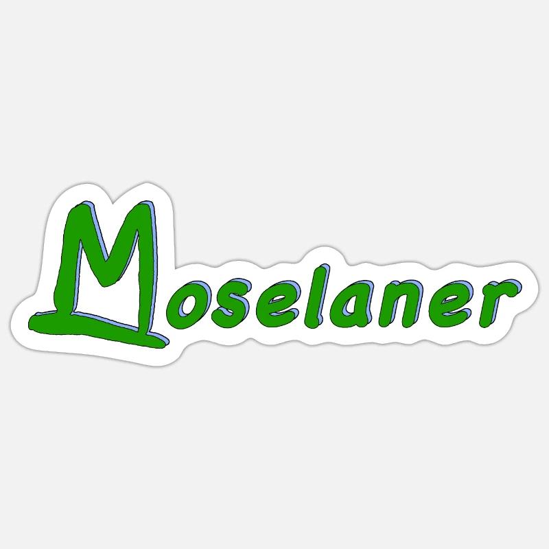 Moselaner grün - Sticker Größe S (10 x 10 cm) - Mattweiß