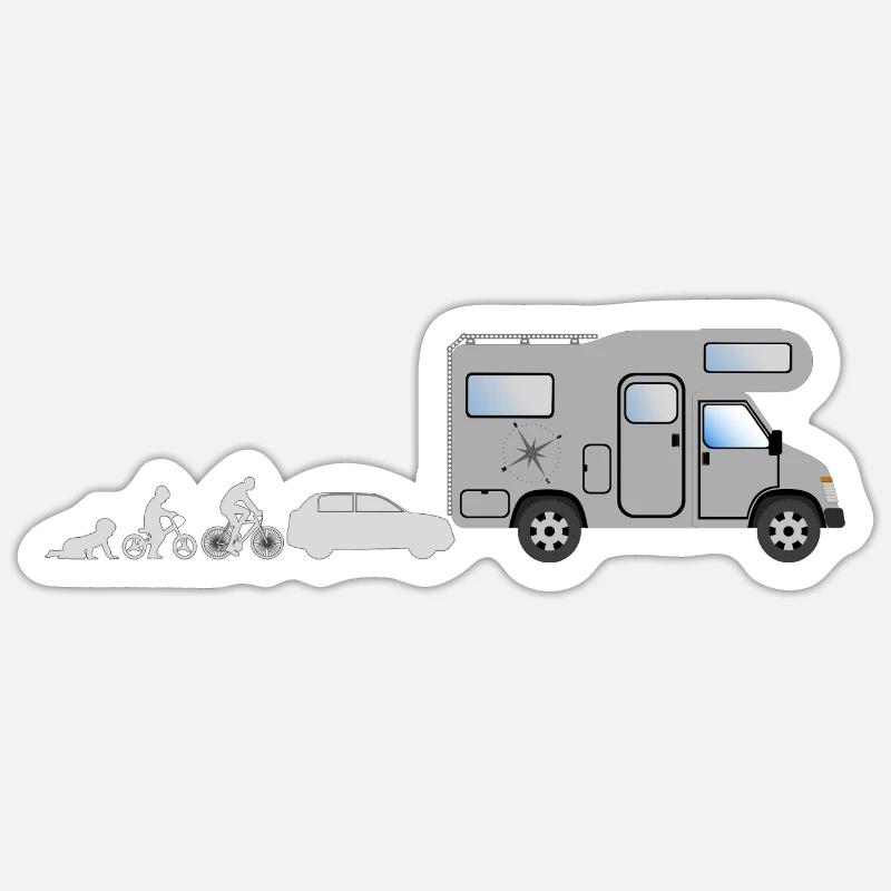 Camping-car Evolution Sticker taille S (10 x 10 cm)