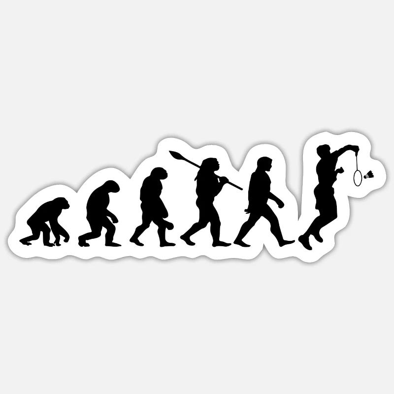 Badminton Evolution Badminton Player - Sticker size S (10 x 10 cm) - white matte