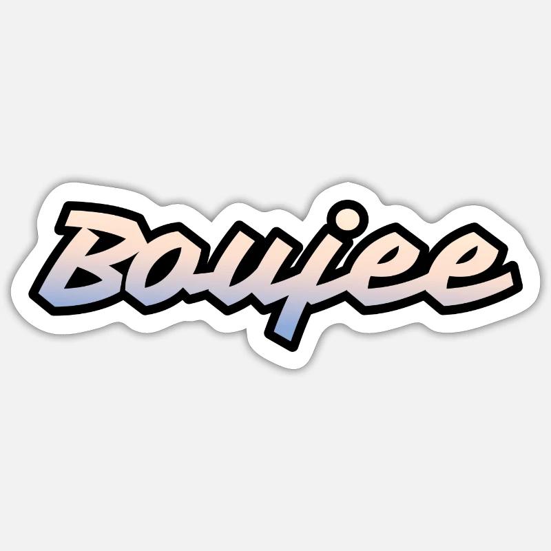 Boujee Mots à la mode Argot Typographie Design Sticker taille S (10 x 10 cm)