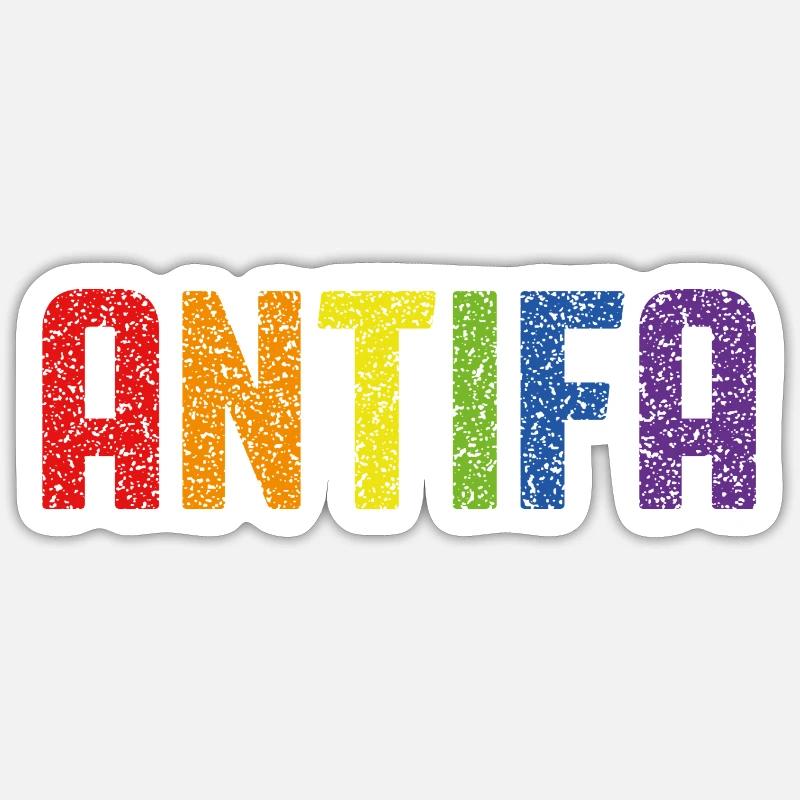 Antifa-Stolz - Sticker Größe S (10 x 10 cm) - Mattweiß