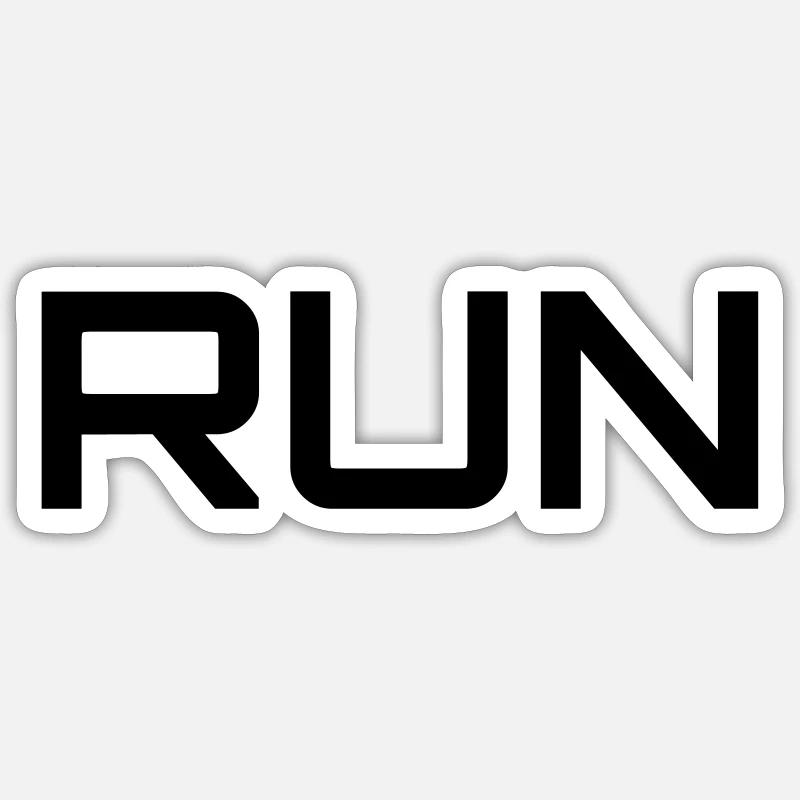 Für alle Läufer - Ein RUN-TShirt Sticker Größe S (10 x 10 cm)