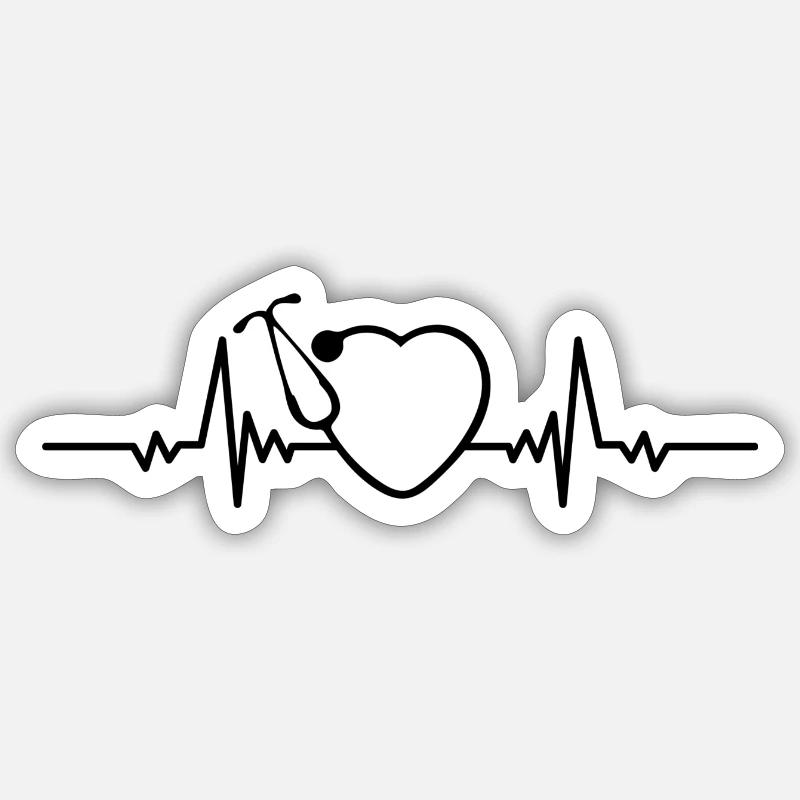 Stéthoscope - Sticker taille S (10 x 10 cm) - blanc mat