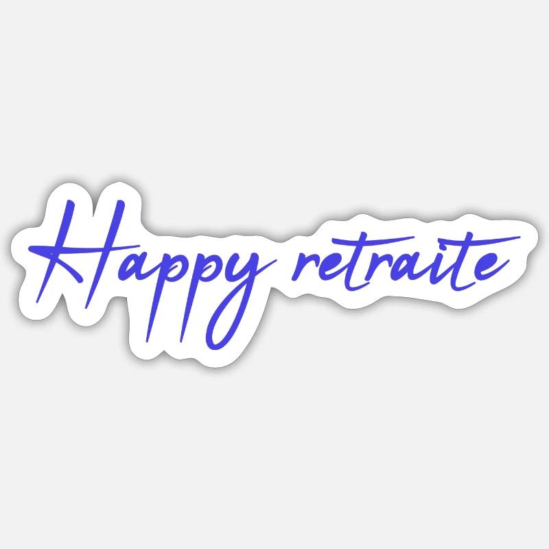 RETRAITE. RETRAITE. RETRAITEE. RETRAITE - Sticker taille S (10 x 10 cm) - blanc mat