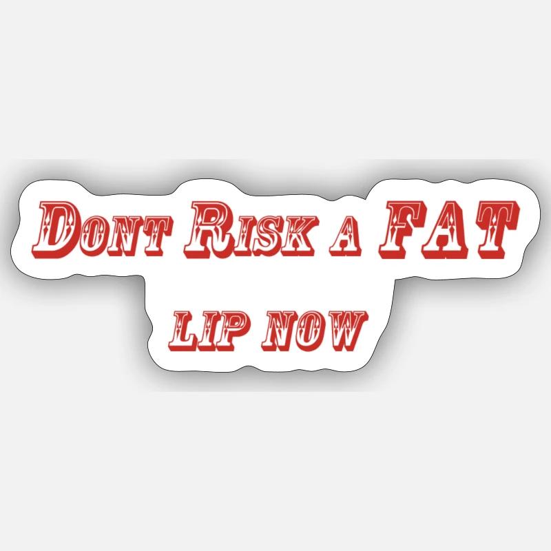 Fat Lip - Sticker size S (10 x 10 cm) - white matte