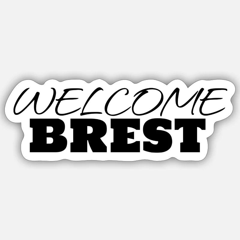 WELCOME BREST - Sticker size S (10 x 10 cm) - white matte