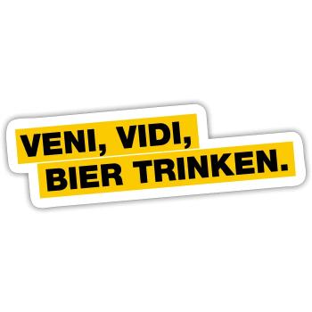 Veni, Vidi, Bier trinken - Sticker Größe S (10 x 10 cm) - Mattweiß - Vorne