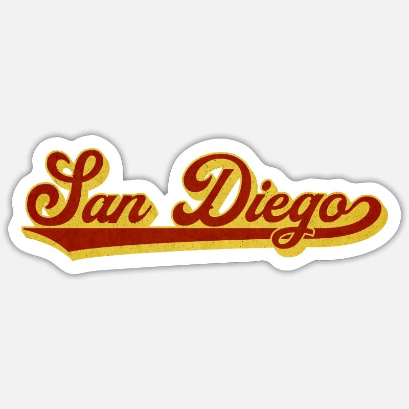 Script rétro de San Diego Sticker taille S (10 x 10 cm)