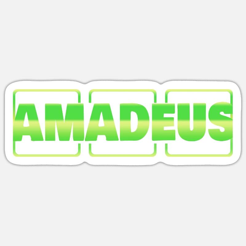 Battesimo per Amadeus Idea Regalo di battesimo - Sticker formato S (10 x 10 cm) - bianco opaco