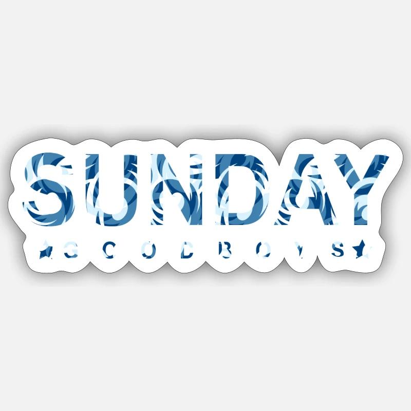 SUNDAY - Sticker taille S (10 x 10 cm) - blanc mat