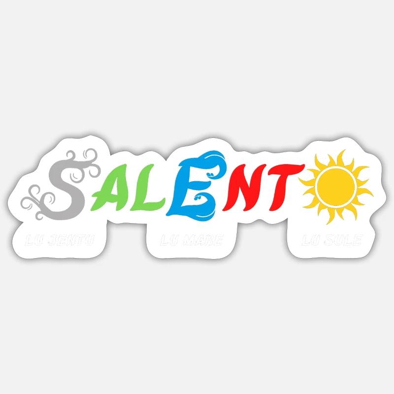 Salento 🩶💙💛 - Sticker formato S (10 x 10 cm) - bianco opaco