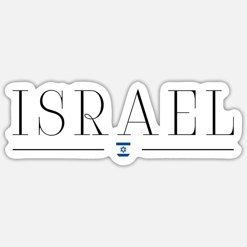 J’aime Israël - Sticker taille S (10 x 10 cm) - blanc mat